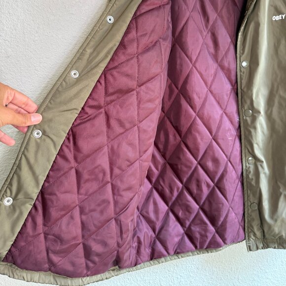 OBEY 🤘🏽Mens Windbreaker Jacket \\ Size Large // Army Green - Picture 6 of 15